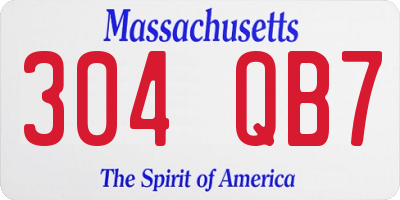 MA license plate 304QB7