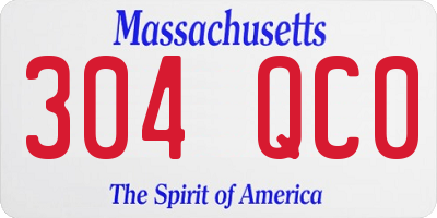 MA license plate 304QC0