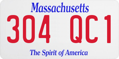 MA license plate 304QC1