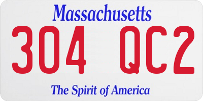 MA license plate 304QC2