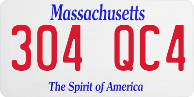 MA license plate 304QC4