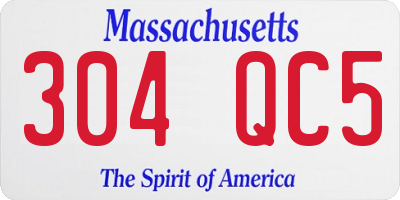 MA license plate 304QC5