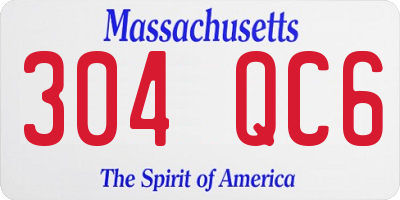 MA license plate 304QC6