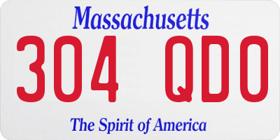 MA license plate 304QD0