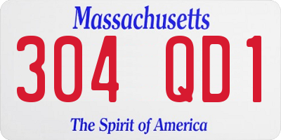 MA license plate 304QD1