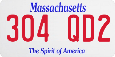 MA license plate 304QD2