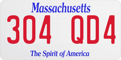 MA license plate 304QD4