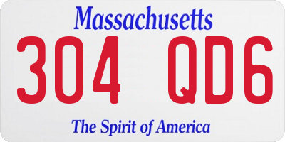 MA license plate 304QD6