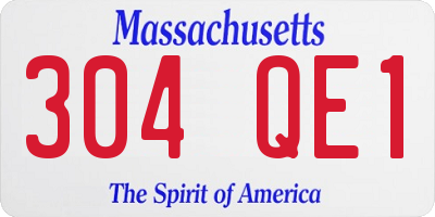 MA license plate 304QE1