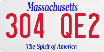MA license plate 304QE2