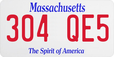 MA license plate 304QE5