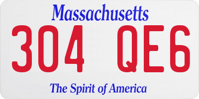 MA license plate 304QE6