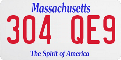 MA license plate 304QE9