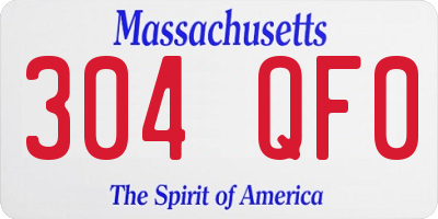 MA license plate 304QF0