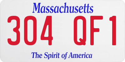 MA license plate 304QF1