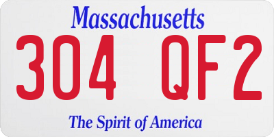 MA license plate 304QF2