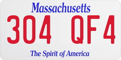 MA license plate 304QF4