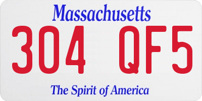 MA license plate 304QF5