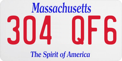 MA license plate 304QF6