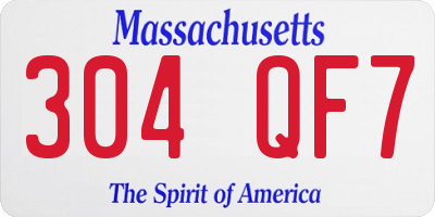 MA license plate 304QF7