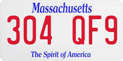 MA license plate 304QF9