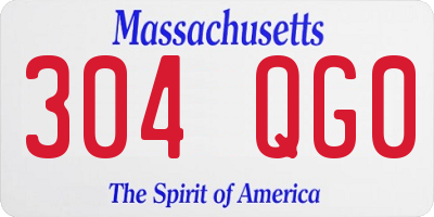MA license plate 304QG0