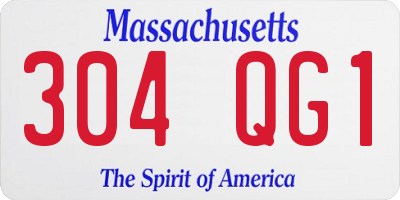 MA license plate 304QG1