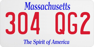 MA license plate 304QG2