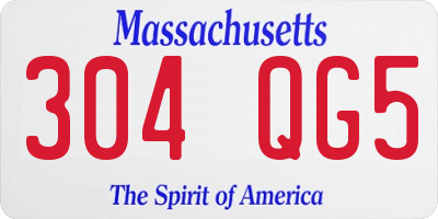 MA license plate 304QG5