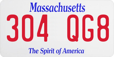 MA license plate 304QG8