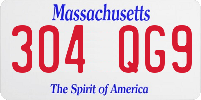 MA license plate 304QG9