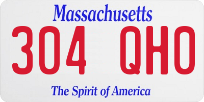 MA license plate 304QH0