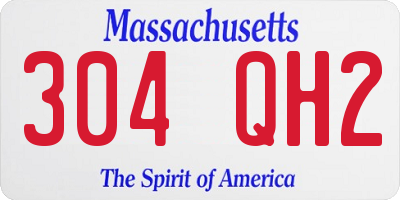 MA license plate 304QH2