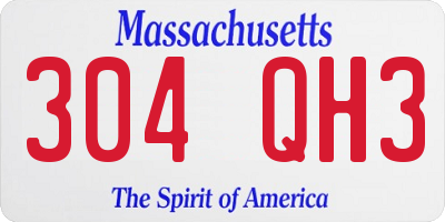 MA license plate 304QH3