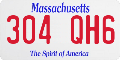 MA license plate 304QH6