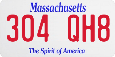 MA license plate 304QH8