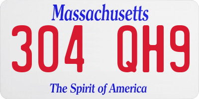 MA license plate 304QH9
