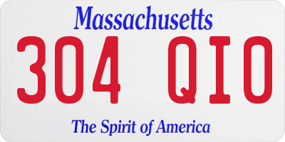 MA license plate 304QI0