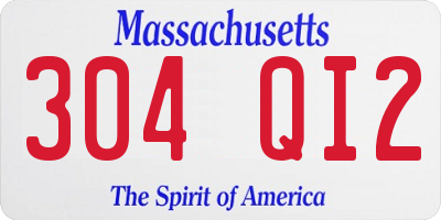 MA license plate 304QI2