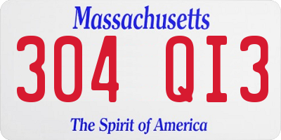 MA license plate 304QI3