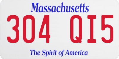 MA license plate 304QI5