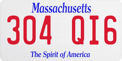 MA license plate 304QI6
