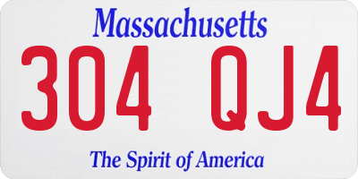 MA license plate 304QJ4