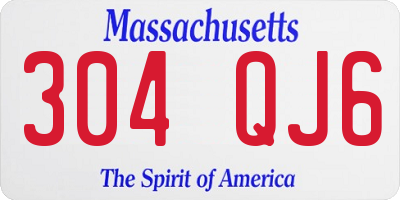 MA license plate 304QJ6