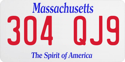 MA license plate 304QJ9