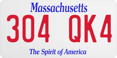 MA license plate 304QK4