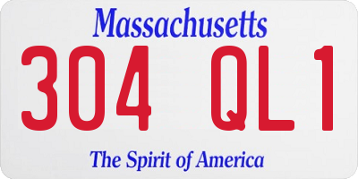 MA license plate 304QL1
