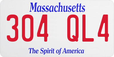 MA license plate 304QL4