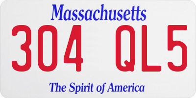 MA license plate 304QL5