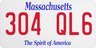 MA license plate 304QL6